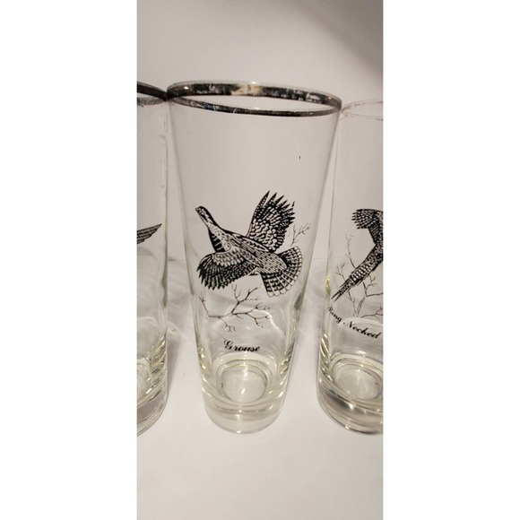 Vintage SPORTSMAN by Federal Glass Game Bird Tumblers Glasses Set Of 3 Barware - Picture 3 of 9